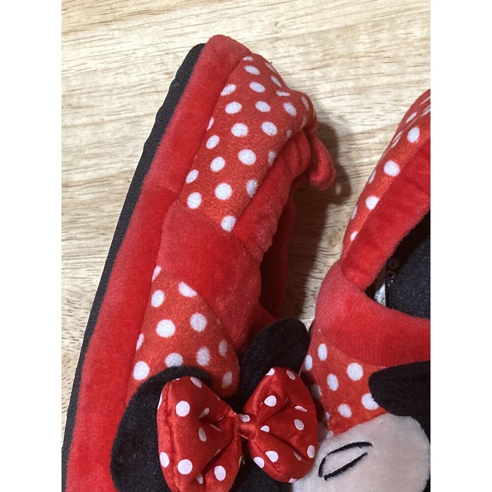 MINNIE MOUSE Little Girls Size 9 - 10 Slippers House Shoes ~ Plush Minnie Head - Picture 5 of 6